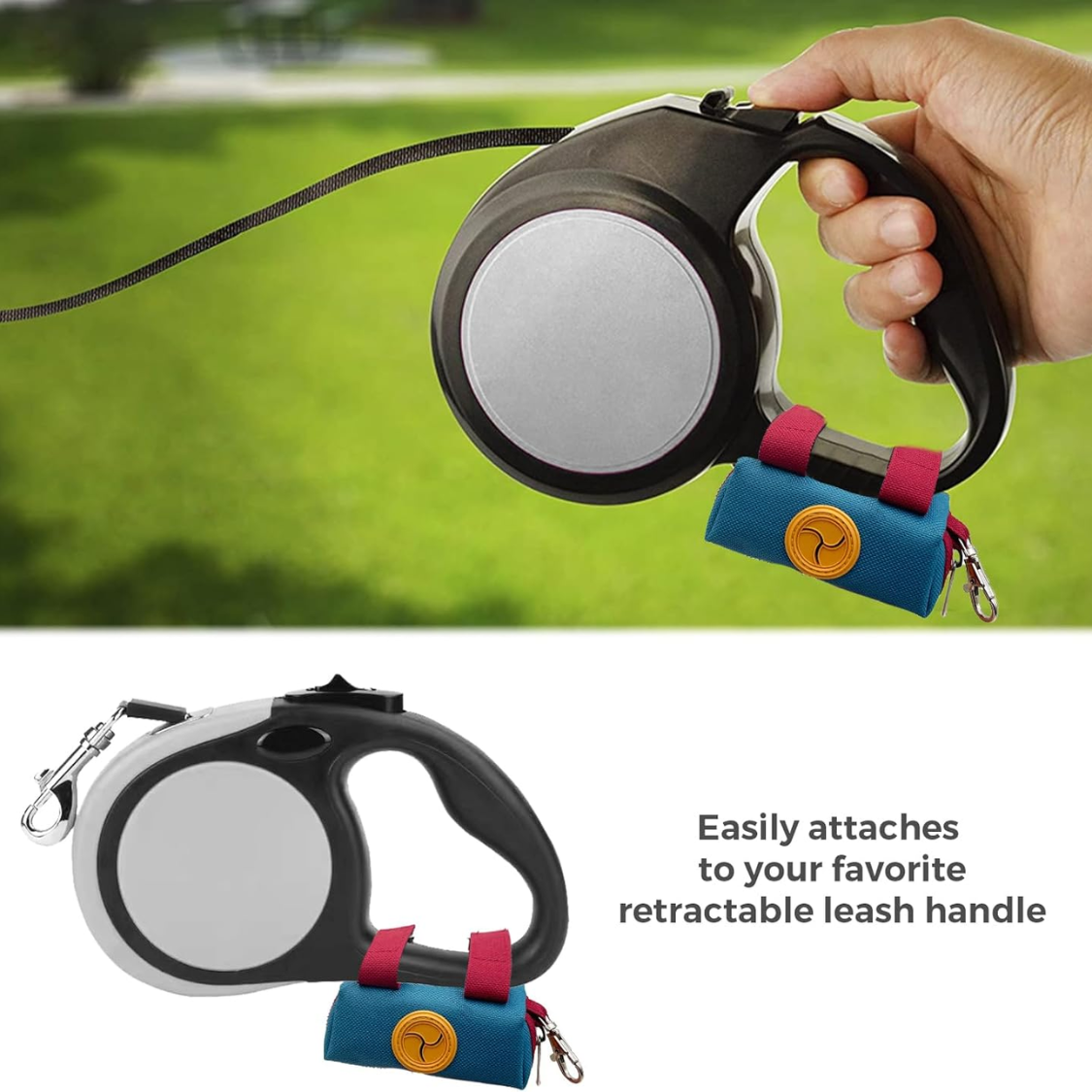 Dog Walking Poop Bag Holder with Zipper Pocket