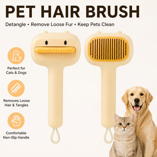 Self-Cleaning Pet Grooming Brush for Dogs & Cats