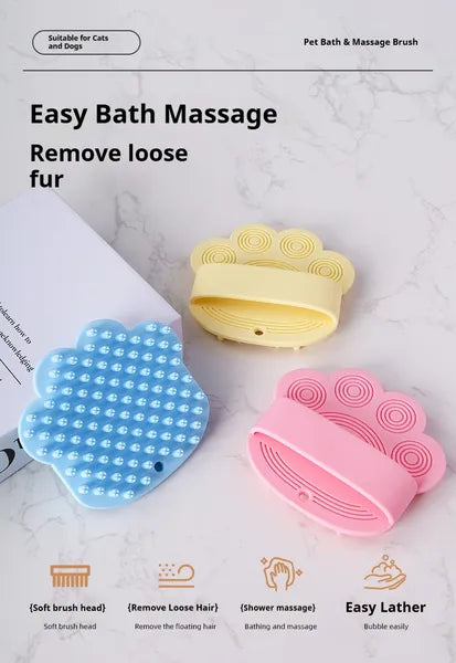 🐾 2-in-1 Pet Bath & Massage Brush – Soft Silicone Grooming Brush