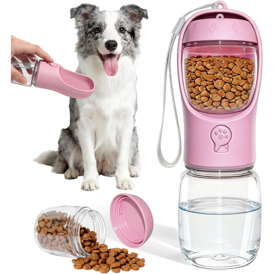 Portable 2-in-1 Dog Water Bottle & Food Container