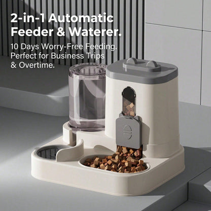Automatic Gravity Pet Feeder & Water Dispenser