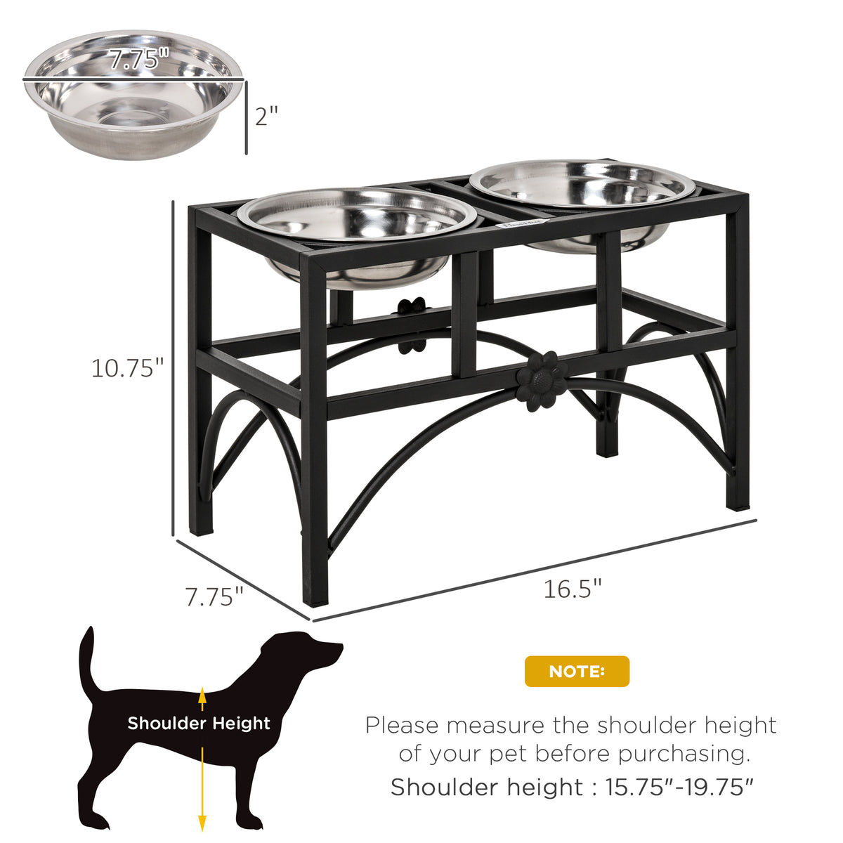 Elevated Stainless Steel Dog Feeding Station