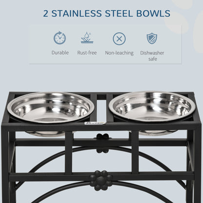 Elevated Stainless Steel Dog Feeding Station