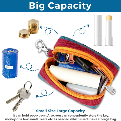 Dog Walking Poop Bag Holder with Zipper Pocket