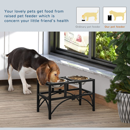 Elevated Stainless Steel Dog Feeding Station