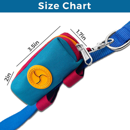 Dog Walking Poop Bag Holder with Zipper Pocket