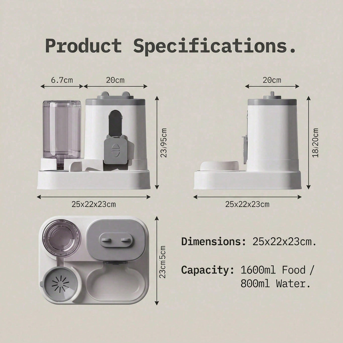 Automatic Gravity Pet Feeder & Water Dispenser